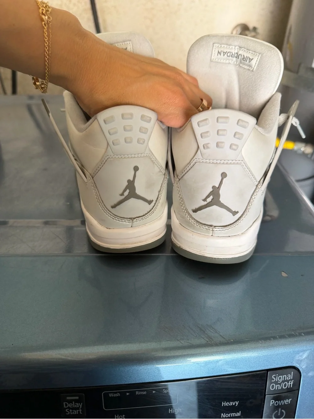 Jordan Kids White Sneakers with Gray Jumpman